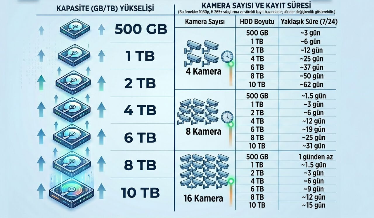  Güvenlik Kamera Sistemi İçin Kaç TB Hard Disk Yeterli Olur?