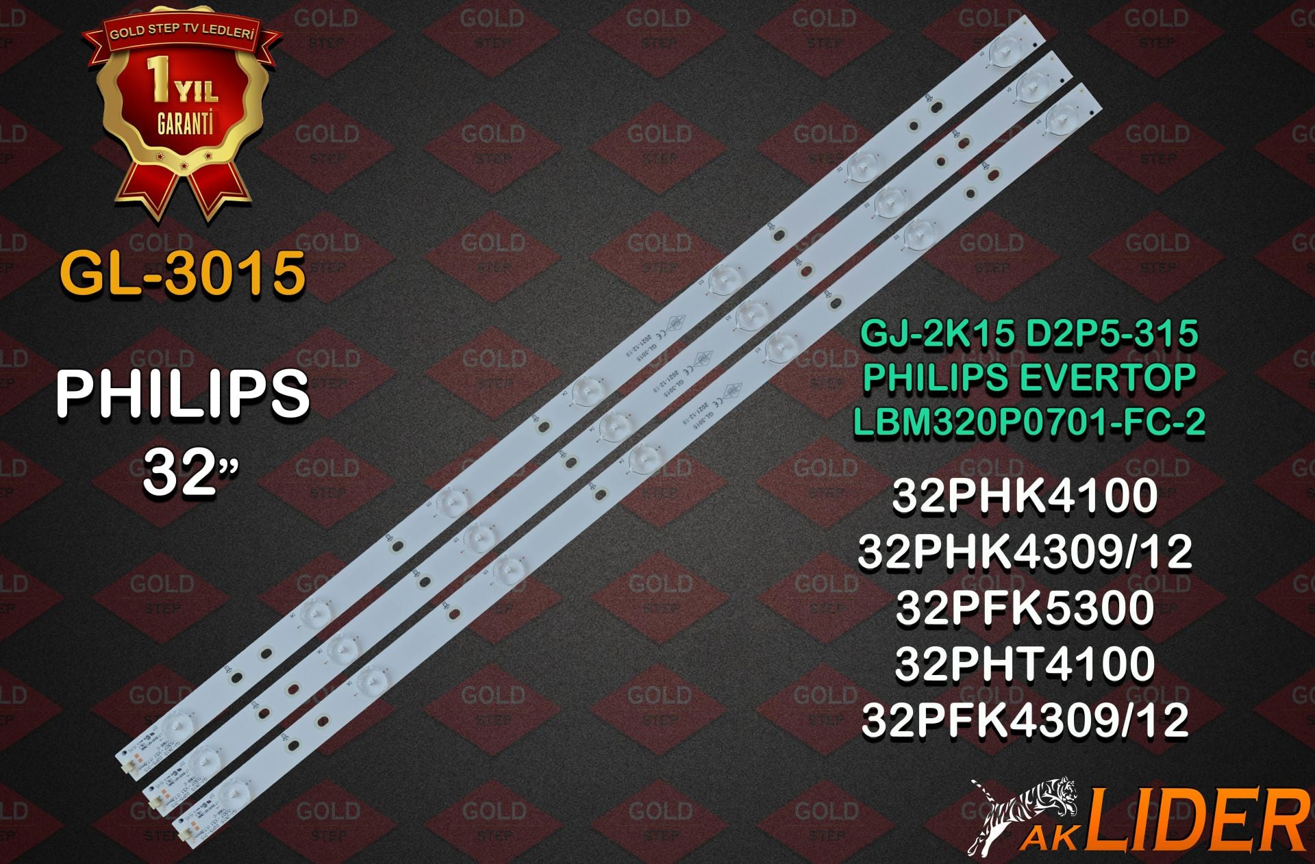 Philips 32PHK4100 32PHK4309 32PFK4309 32PFS5362 Uyumlu LED Bar Takımı LBM320P0701-FC-2 GJ-2K15
