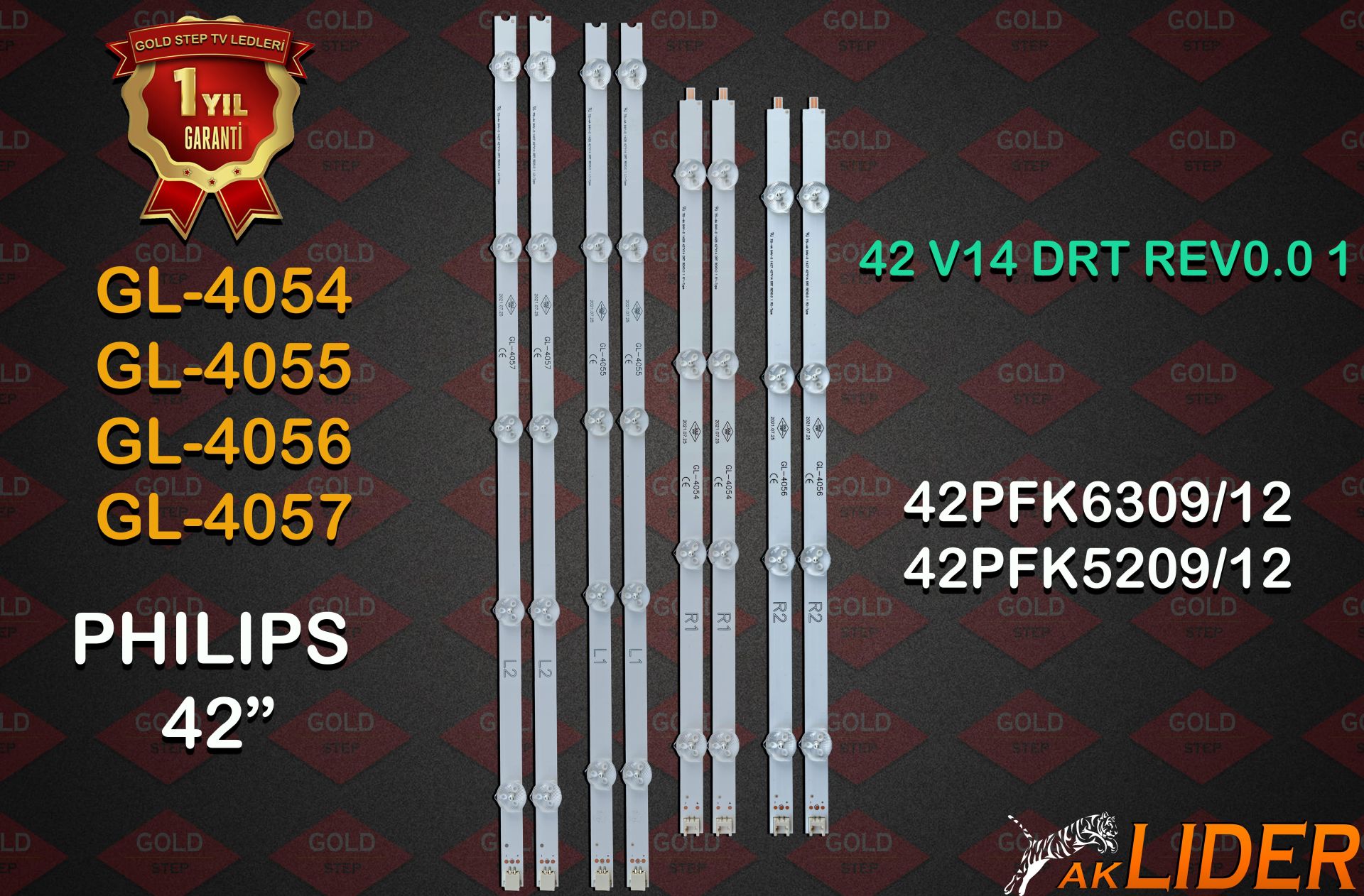 Philips 42PFK6309 42PFK6309/12 42PFK6309/60 42PFK5209 42PFK5209/12 Uyumlu LED Bar Takımı