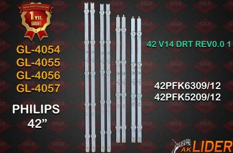 Philips 42PFK6309 42PFK6309/12 42PFK6309/60 42PFK5209 42PFK5209/12 Uyumlu LED Bar Takımı