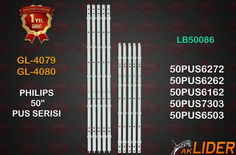 Philips 50PUS6262/12 50PUS6162/12 50PUS6272/12 50PUS7303/12 50PUS6412/12 50PUS6503/12 50PUS6262/60 50PUS6262/05 50PUS6272/05 50PUS6162/05 Uyumlu LED Bar Takımı LB50086 LB50089