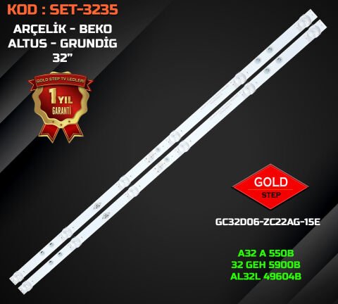 BEKO ARÇELİK 32'' GC32D06 Uyumlu LED Bar Takımı (GC32D06-ZC22AG-15 / GC32D06-ZC22AG-15E / 303GC320052)