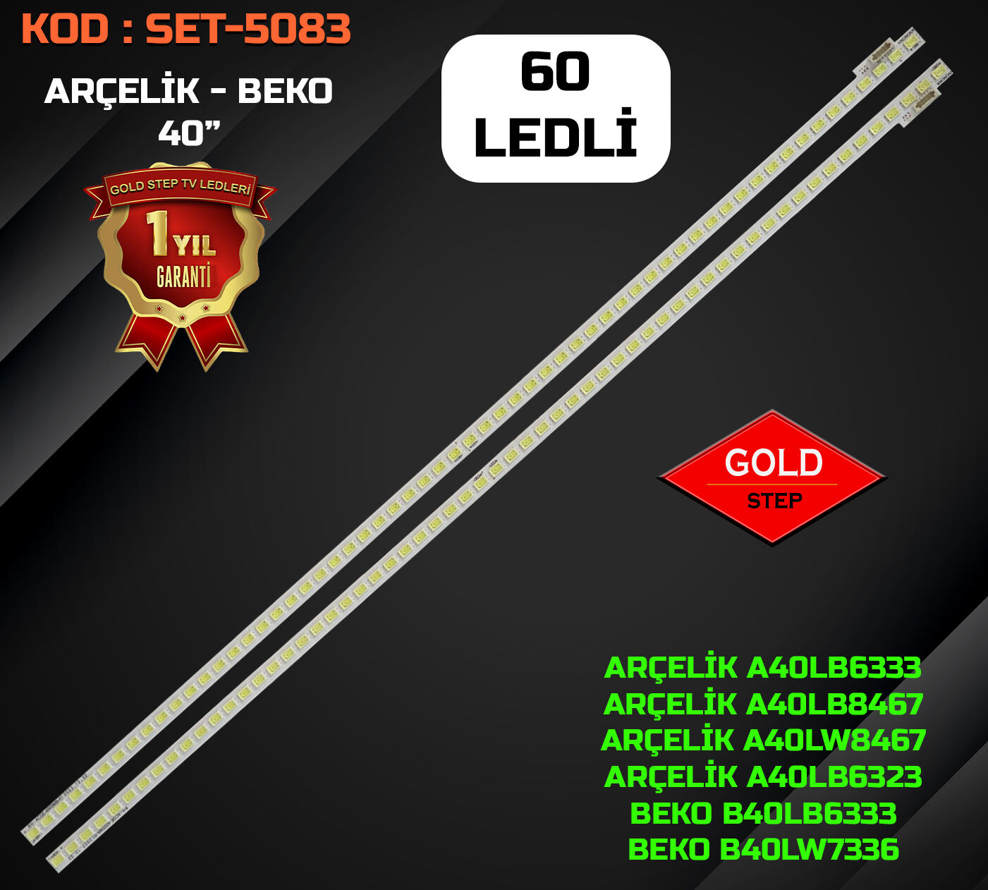 Arçelik A40LB6333 A40LW8467 Beko B40LB6333 Uyumlu LED Bar Takımı ACGE-400SMB