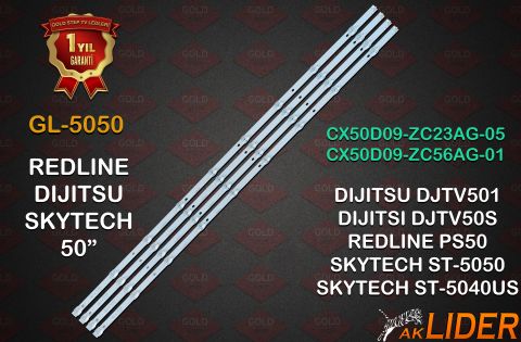 Skytech ST-5050 ST-5040US Dijitsu DJTV501 DJTV50S Redline PS50 Uyumlu LED Bar Takımı CX50D09-ZC23AG-05