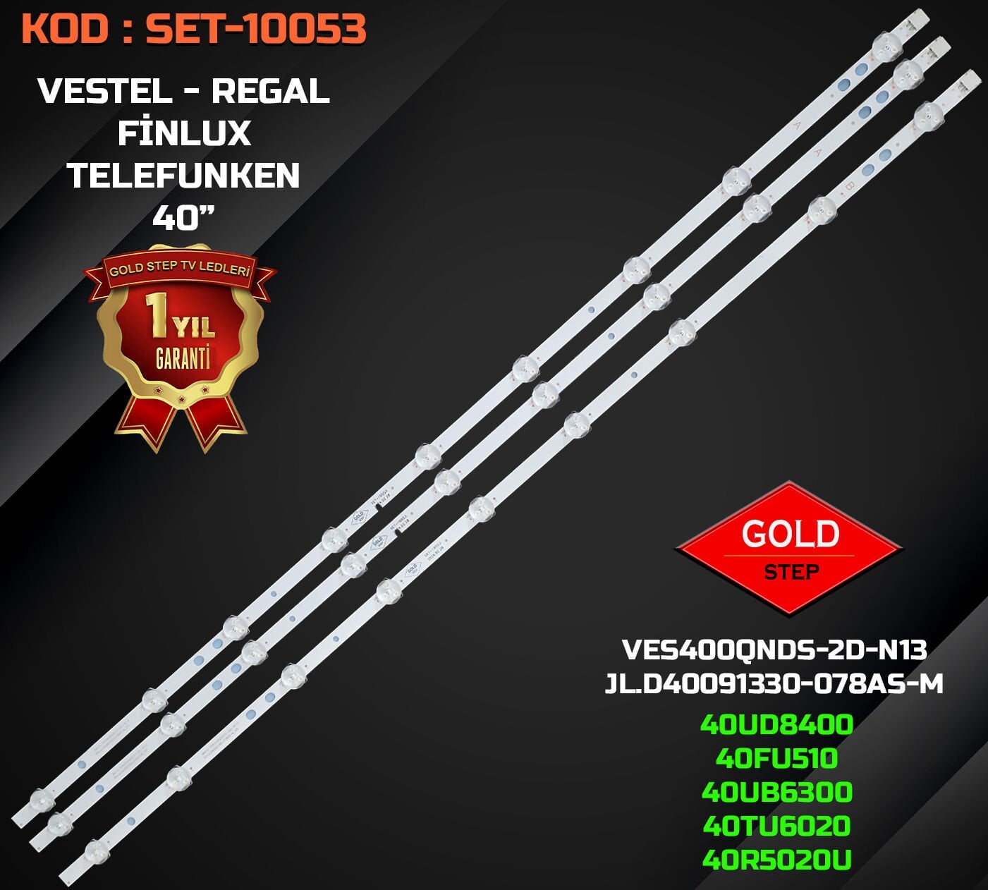 VESTEL 40UB6300 / 40UD8400 / 40UB8600 Uyumlu LED Bar Takımı (JL.D40091330-078AS-M / JL.D40091330-078HS)