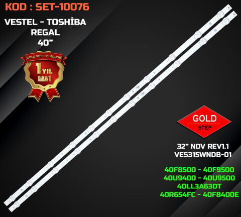 Vestel 40U9400 Regal 40R654FC Toshiba 40LL3A63DT 17DLB40NER6 Uyumlu LED Bar Takımı