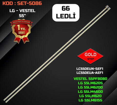 Vestel 55PF8080 LG 55LM620S Grundig 55 VLE 9270 Uyumlu LED Bar Takımı 55 V12 EDGE 6920L-0001C