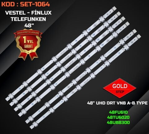 Vestel 48UB8300 Telefunken 48TU6020 Finlux 48FU610 Led Bar VESTEL 48'' UHD DRT VNB A-TYPE REV0.3