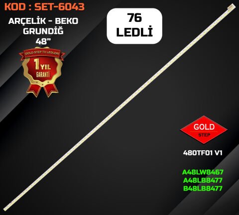 ARÇELİK A48LW8467 / 48LB8477 / A48LB8477 / B48LB8477 Uyumlu LED Bar Takımı (480TF01 V1 / 620G480EB01)
