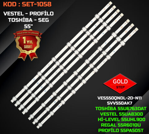 Vestel 55UB8600 Toshiba 55U6763DAT Regal 55R6010U Uyumlu LED Bar Takımı 55 UHD DRT REV01