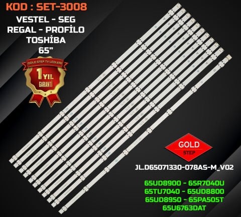 65'' Vestel 65UD8900 Regal 65R7040U Telefunken 65TU7040 Uyumlu Led Bar JL.D65071330-078AS-M_V02