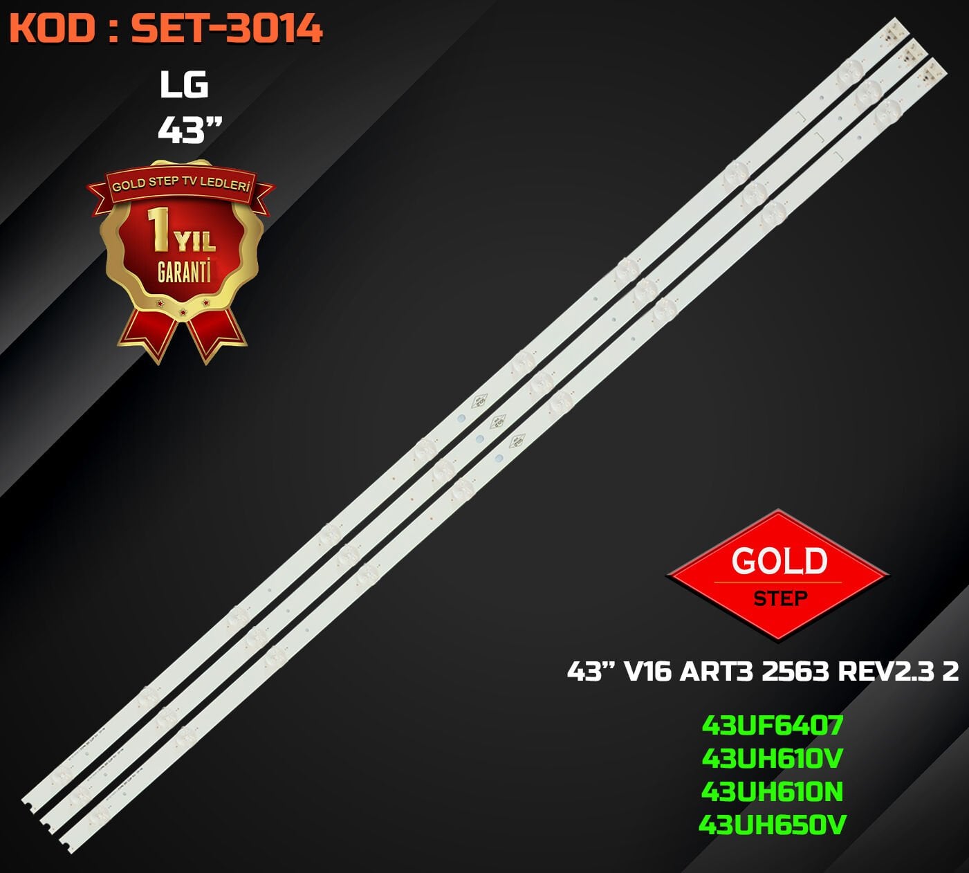 LG 43'' 43UF6407 43UH610V 43UH650V Led Bar V16 ART3 2563 REV2.3 6916L - 2563A
