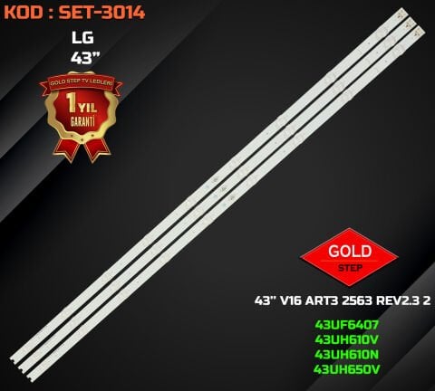 LG 43'' 43UF6407 43UH610V 43UH650V Led Bar V16 ART3 2563 REV2.3 6916L - 2563A