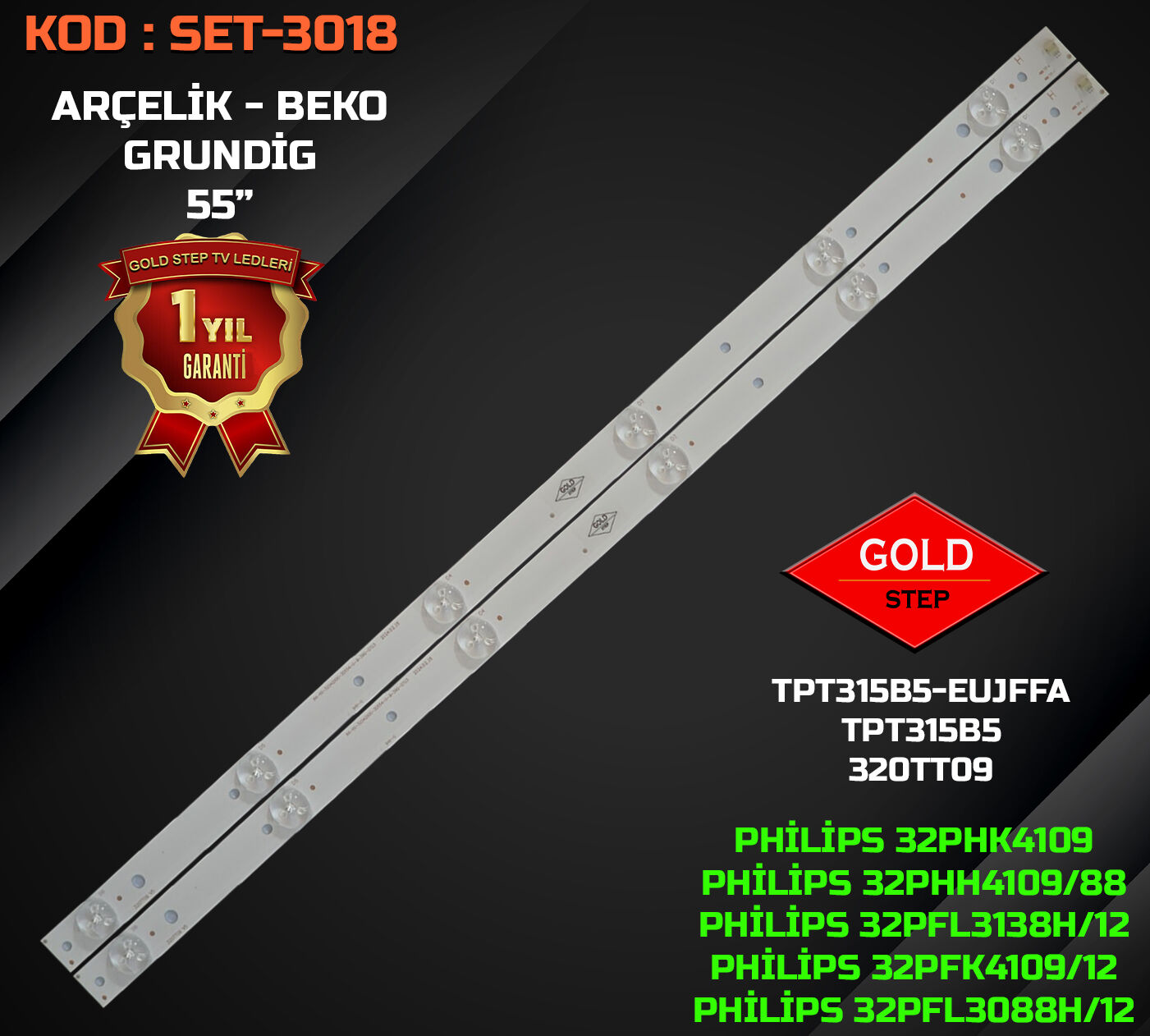 Philips 32PHK4109 32PFL3138H 32PHH4109 Uyumlu LED Bar Takımı 320TT09 V5 V6