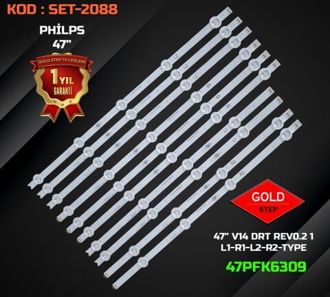 Philips 47'' 47PFK6309 47PFK6309/12 Led Bar 47 V14 DRT - 10 Parça