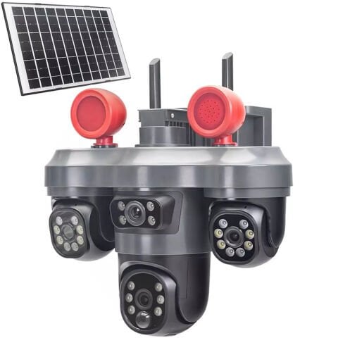 GOLD STEP RX-55G - 3 Kamera / Çakarlı Lamba / Solar Panel - Solar PTZ Kamera