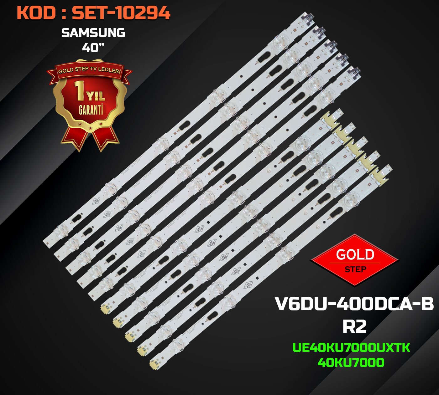 SAMSUNG 40'' UE40KU7000UXTK / 40KU7000 Uyumlu LED Bar Takımı (V6DU-400DCA-R2 / V6DU-400DCB-R2)