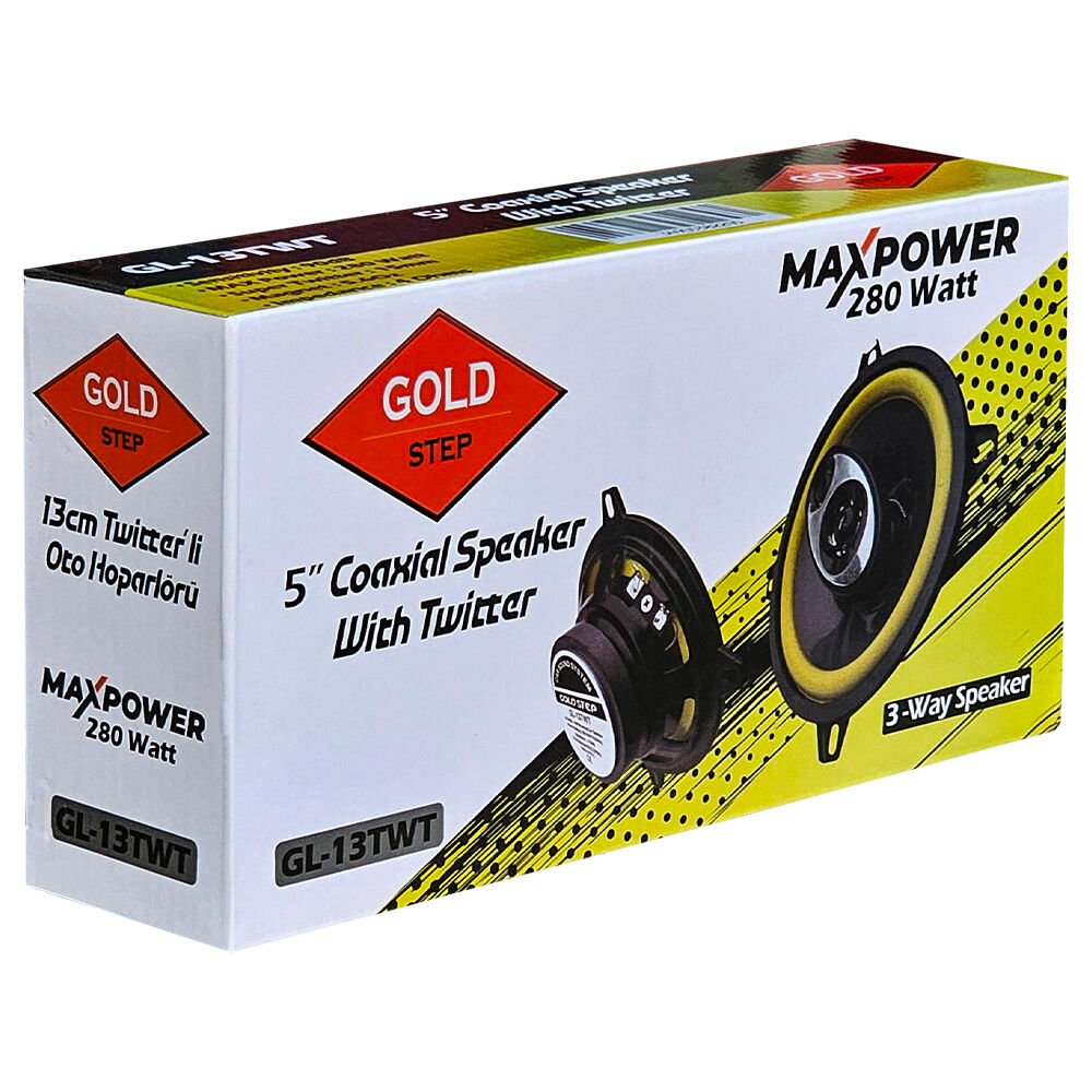 GOLD STEP - 13 CM / Çiftli / Twitter'li - 2 Yollu Oto Hoparlör