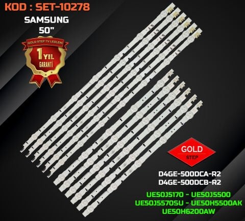 SAMSUNG UE50J5170 / UE50J5500 / UE50J5570SU ve 50J-50H Serisi Uyumlu LED Bar Takımı (D4GE-500DCB-R2 / D4GE-500DCA-R2)