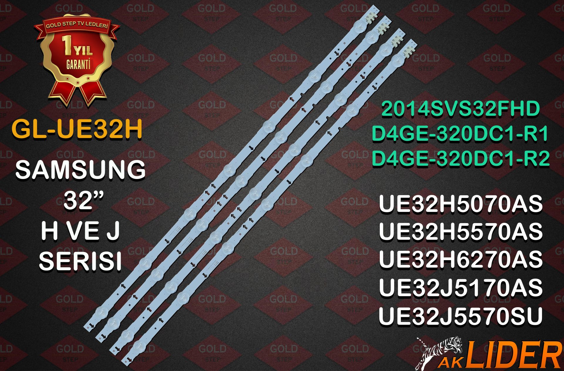 Samsung 32'' UE32H5070AS UE32H5570AS UE32H6270AS UE32J5170AS Uyumlu LED Bar Takımı D4GE-320DC1-R1