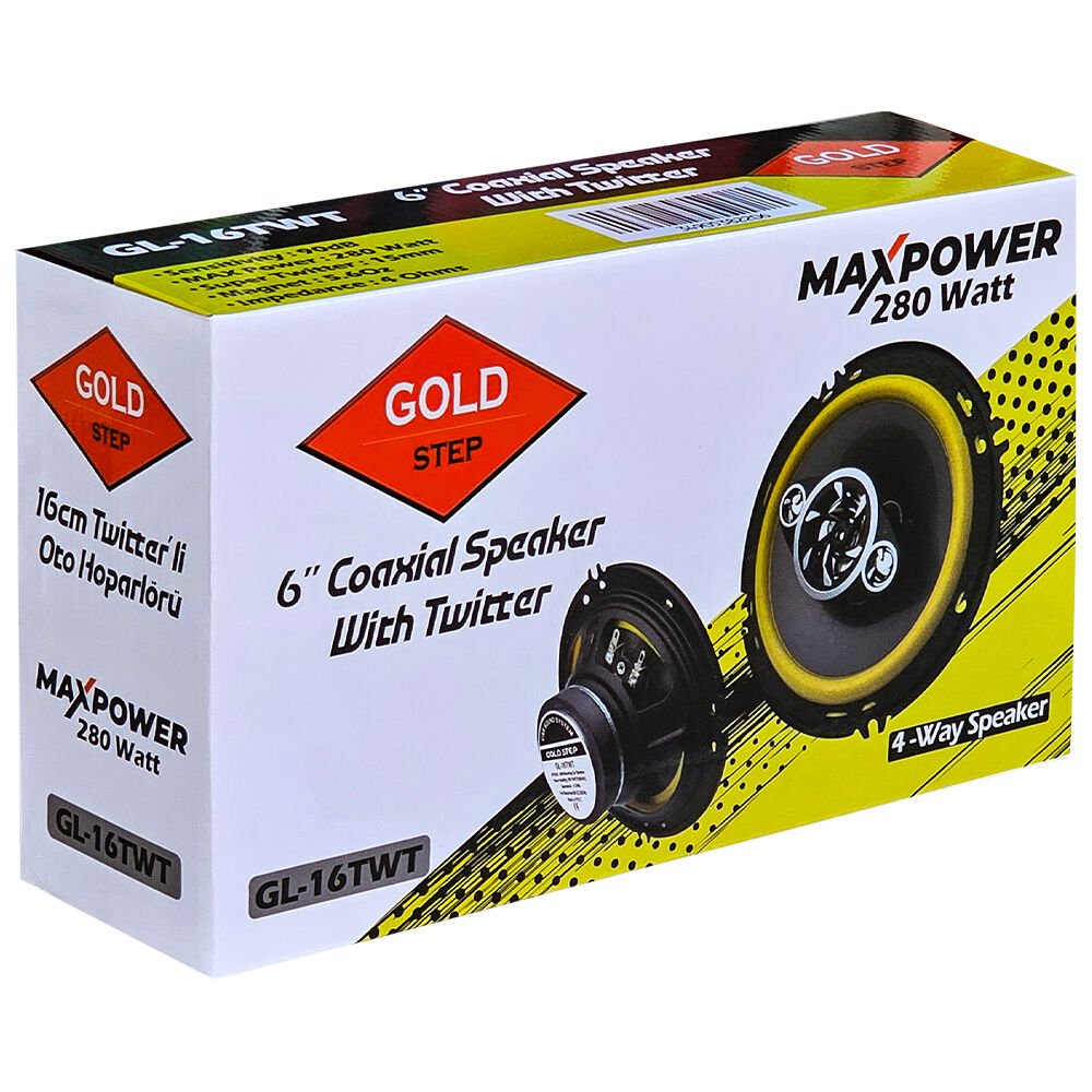 GOLD STEP - 16 CM / Çiftli / Twitter'li - 2 Yollu Oto Hoparlör