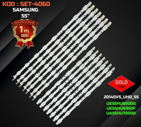 SAMSUNG 55'' UE55HU6900S / UE55HU6950F Uyumlu LED Bar Takımı (2014SVS UHD 55 - LM41-00089A/B - LM41-00106G/H) 14 Parça