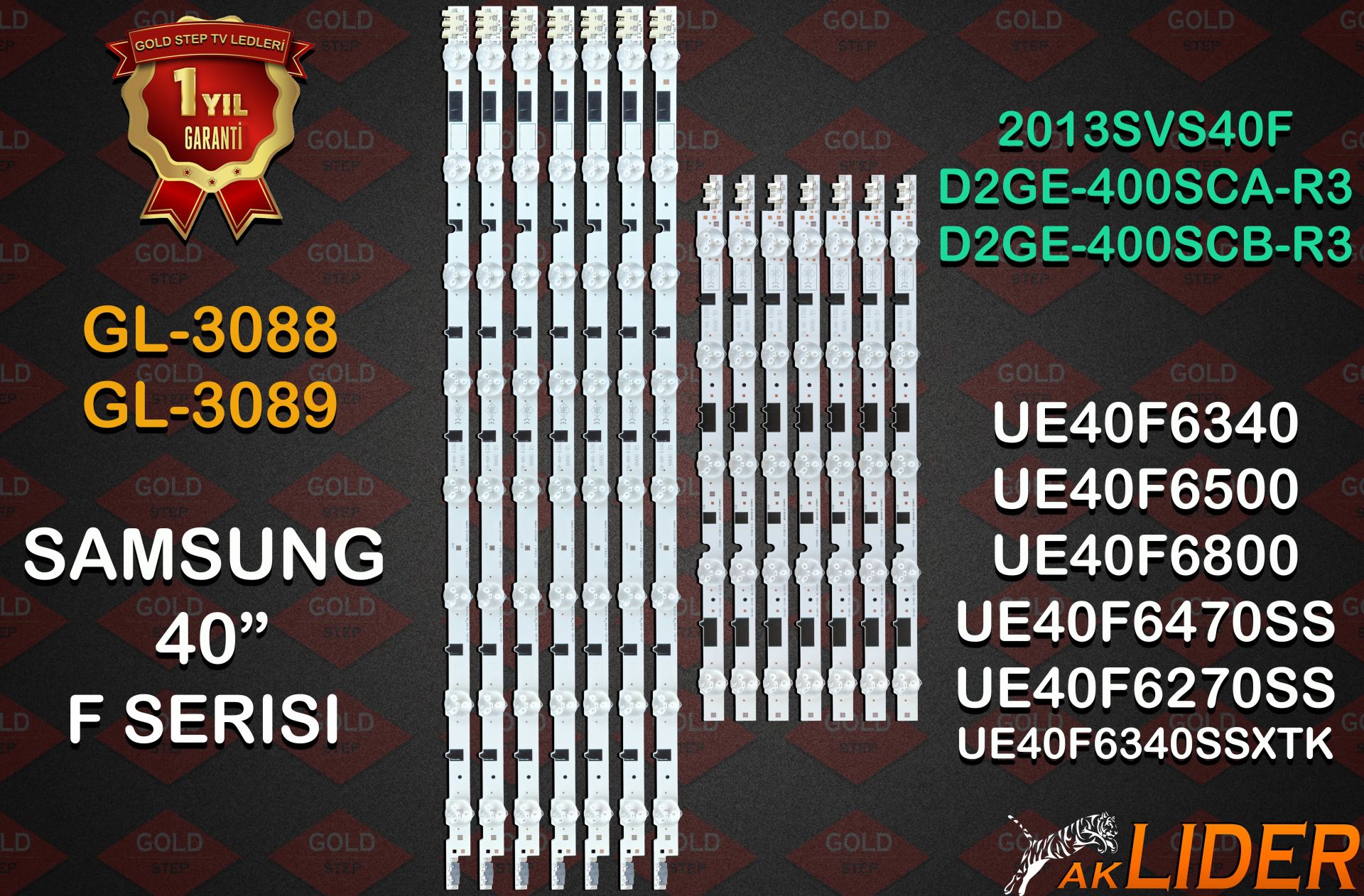 Samsung UE40F6800SSXTK UE40F6510SSXTK UE40F6470SSXTK UE40F6100AWXTK HG40EB690QB Uyumlu LED Bar Takımı D2GE-400SCA-R3