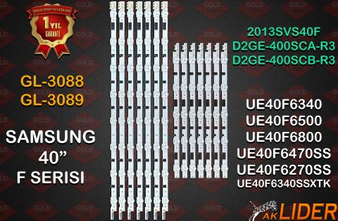Samsung UE40F6800SSXTK UE40F6510SSXTK UE40F6470SSXTK UE40F6100AWXTK HG40EB690QB Uyumlu LED Bar Takımı D2GE-400SCA-R3
