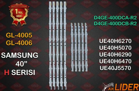 Samsung UE40H6410AS UE40H6470AS UE40H5070AS UE40J5570SU UE40J5105 UE40J5150 HG40AC690 Uyumlu LED Bar Takımı D4GE-400DCA-R2