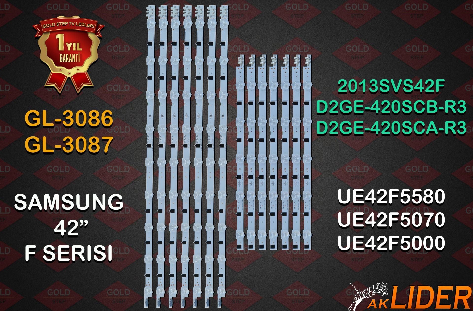 UE42F5070SS, UE42F5570SS, UA42F5000AW, UE42F5000AK, UE42F5005AK, UE42F5020AK, UE42F5300AK, UE42F5300AW, UE42F5300AY, UE42F5305AK, UE42F5370SS, UE42F5500AK, UE42F5500AW, UE42F5500AY, UE42F5505AK, UE42F5560AK, UE42F5700AW LED Bar Takımı