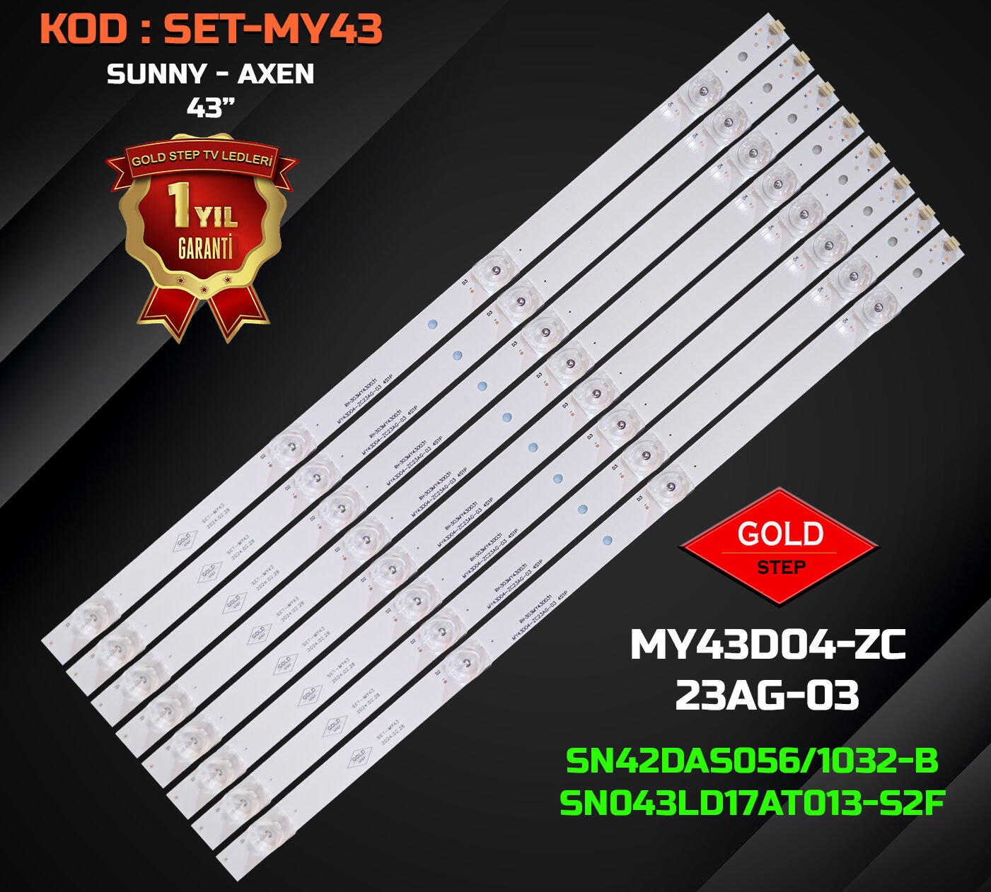 Sunny SN043LD17AT013-S2F SN42DAS056/1032-B Uyumlu LED Bar Takımı