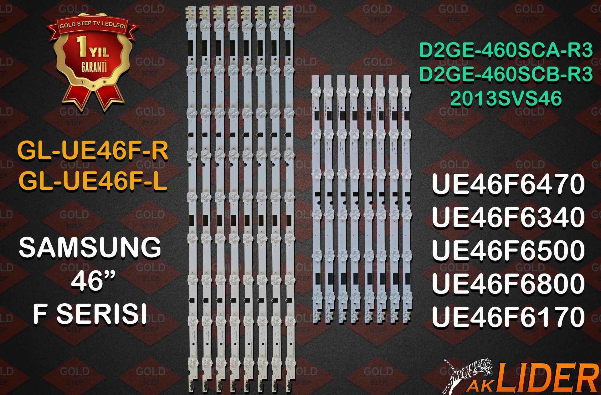 UE46F6470 UE46F6500 UE46F6340SSXTK UE46F6470SS UE46F6800SS UE46F6340SS UE46F6500SS UE46F6170SS UE46F6640SS UE46F6800SSXTK UE46F6650S UE46F5070 UE46F5570 UE46F6100 UE46F6170 UE46F6270 UE46F6340 UE46F6510 UE46F6800 Uyumlu LED Bar Takımı