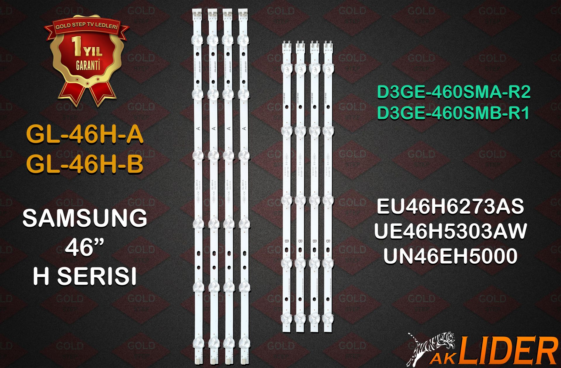 Samsung UE46EH5000 UE46H5303 UE46H6273 Uyumlu LED Bar Takımı D3GE-460SMB-R1