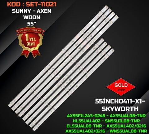 AXEN 55'' AX55UAL08-TNR / SUNNY SN55UIL08-TNR / HI-LEVEL HL55UAL402 Uyumlu LED Bar Takımı (YAL13-00630300-80 / 81)