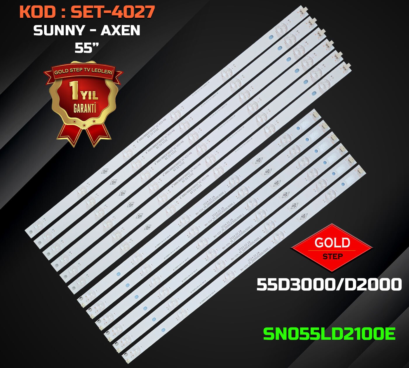 SUNNY 55'' SN055LD2100E / 55D3000-D2000 Uyumlu LED Bar Takımı (LB-C550F14-E4-S-G1-LD1 / LD2 - LB55036 / LB55061)