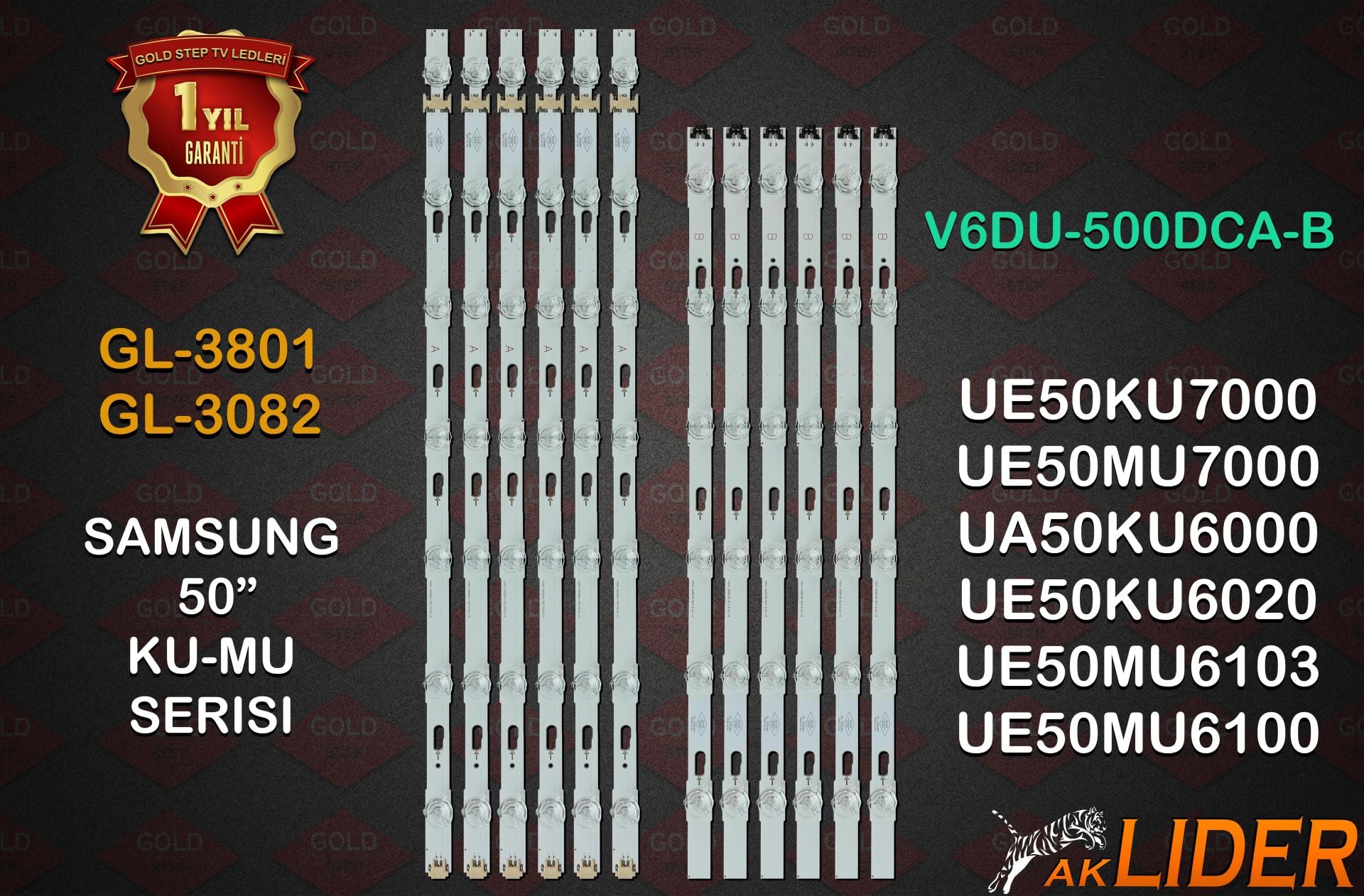 Samsung 50'' UE50KU7000 UE50MU7000 UE50MU700UXTK UA50KU7000K UN50KU6290F Uyumlu LED Bar Takımı V6DU-500DCA-R2