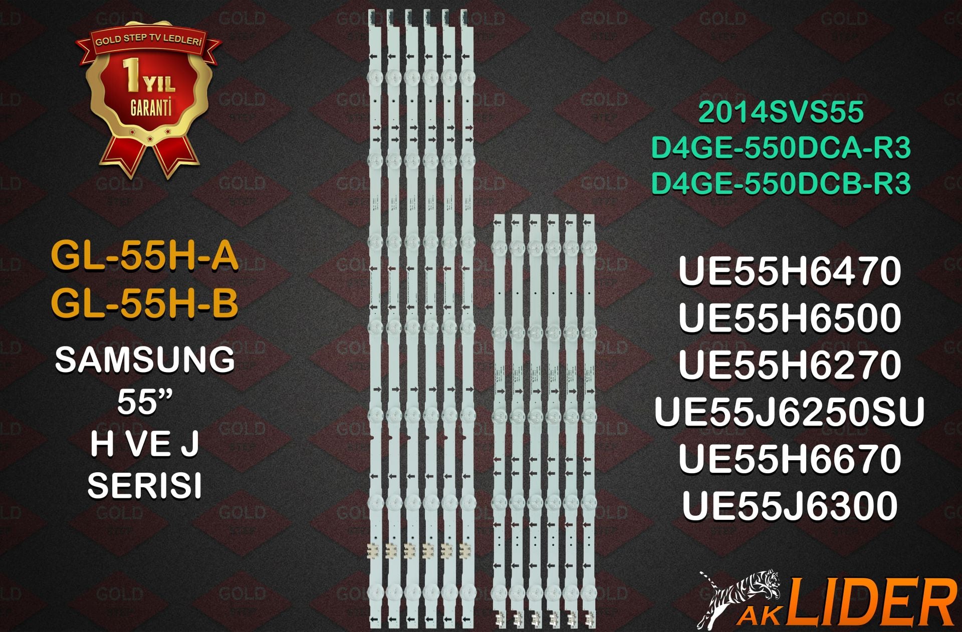 Samsung UE55H6470 UE55H6500 HG55ED690EB Uyumlu LED Bar Takımı BN96-30431A BN96-30432A SAMSUNG_2014SVS55_3228