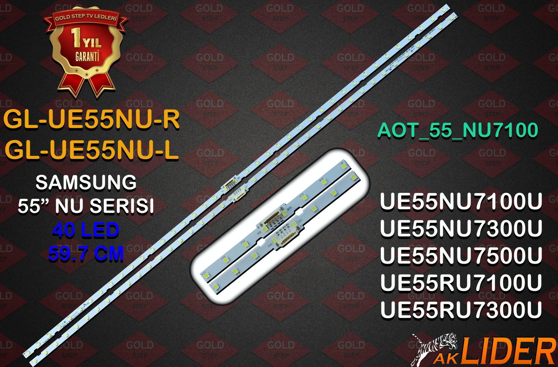Samsung UE55NU7500 HG55EJ690UB QM55N WM55R Uyumlu LED Bar Takımı BN96-45913A AOT_55_NU7100_NU7300