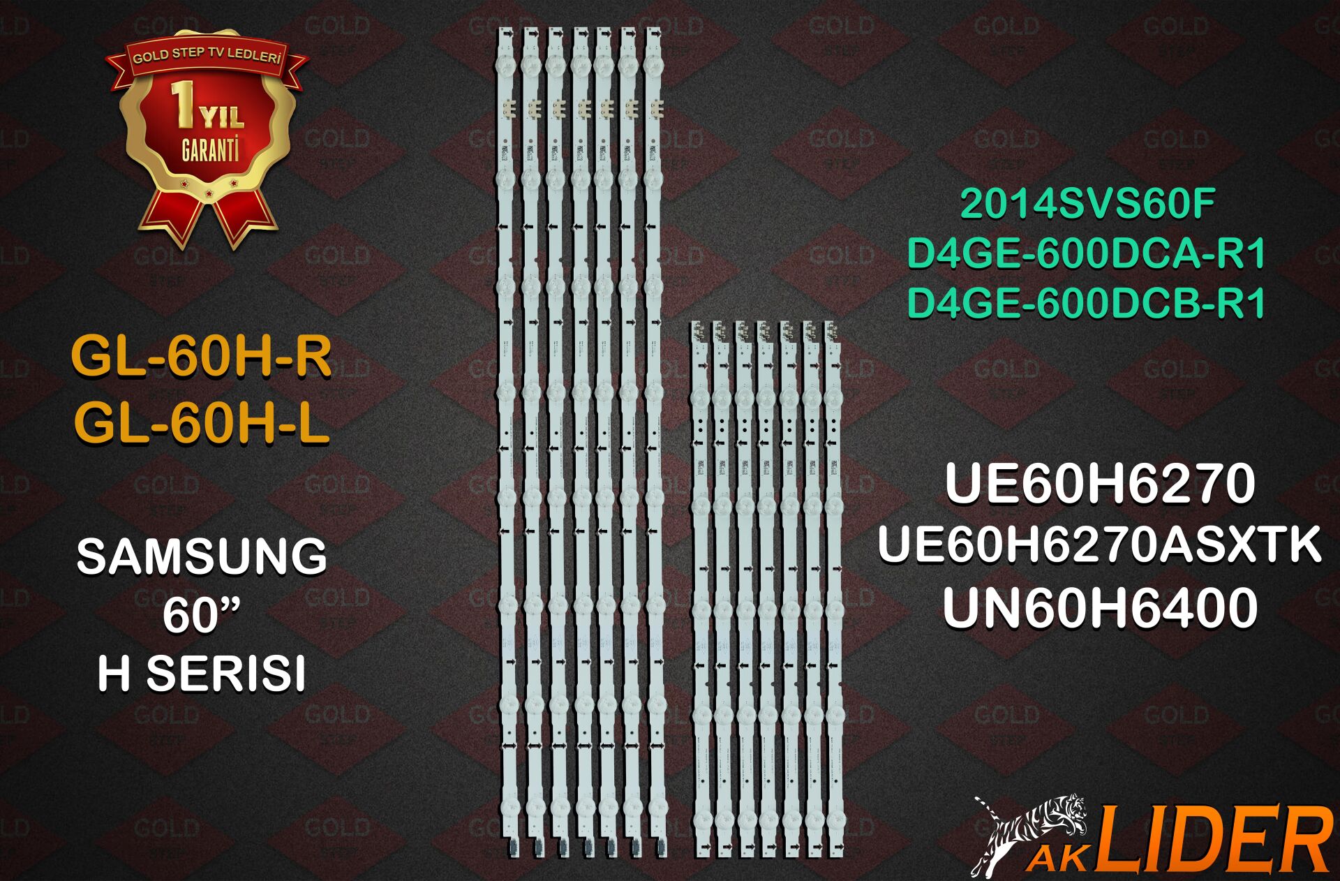 Samsung HG60NE690EF UN60H6300AG UN60J6300AG UA60J6200AW UE60H6240AY Uyumlu LED Bar Takımı D4GE-600DCA-R2