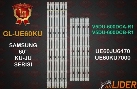 Samsung 60'' UE60JU6470U UE60KU7000 UN60KU6300F Uyumlu LED Bar Takımı V5DU-600DCA-R1 V5DU-600DCB-R1