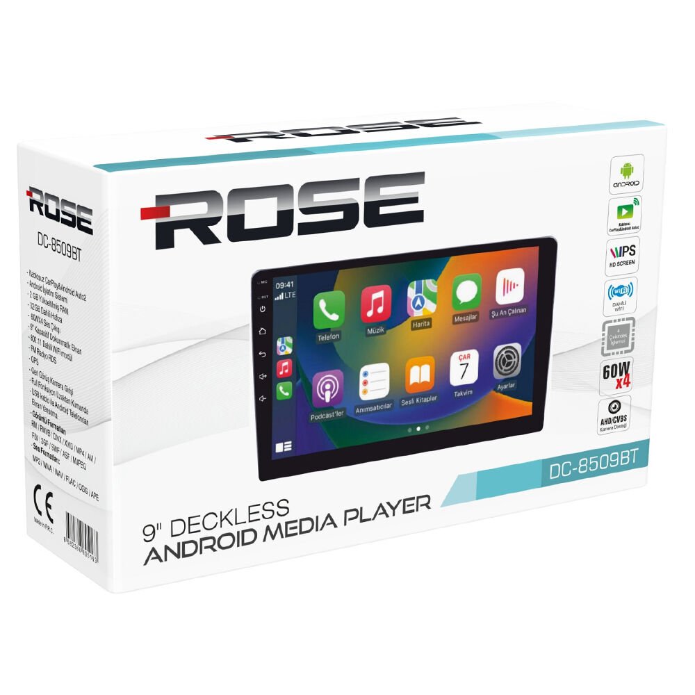 ROSE DC-8509BT / 2GB+32GB ANDROİD / 9'' / Android TABLET TEYP