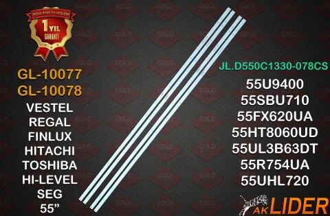 55R7540U, 55R7540UA, LT-55VU6905T, 55UHL950, 55UD8200, 55U9500, 55TU7540, 55FX640U, 55SBU710, 55TU7540UA, 55FX620UA, ND55H01-TR, ND55H02-TR, 55R8550UA, 55R754UA9, 55U9403, 55U2963DBT Uyumlu LED Bar Takımı JL.D550B1330-078AS JL.D550C1330-078AS