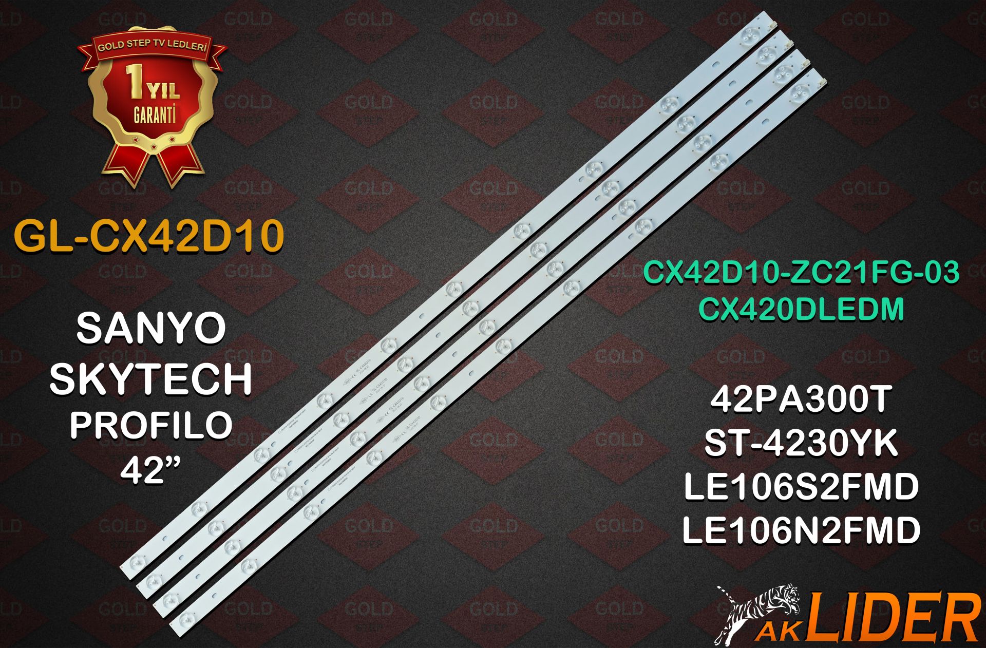 Sanyo LE106S2FMD LE106N2FMD Profilo 42PA300T Skytech ST-4230YK Uyumlu LED Bar Takımı CX42D10-ZC21FG-03