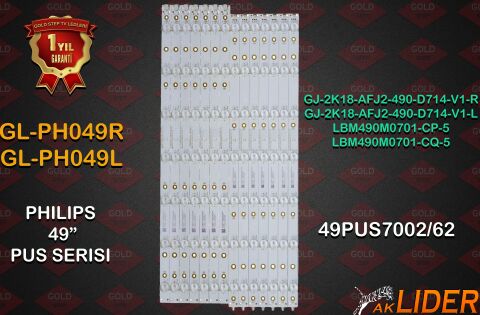 Philips 49PUS7002/62 Uyumlu LED Bar Takımı