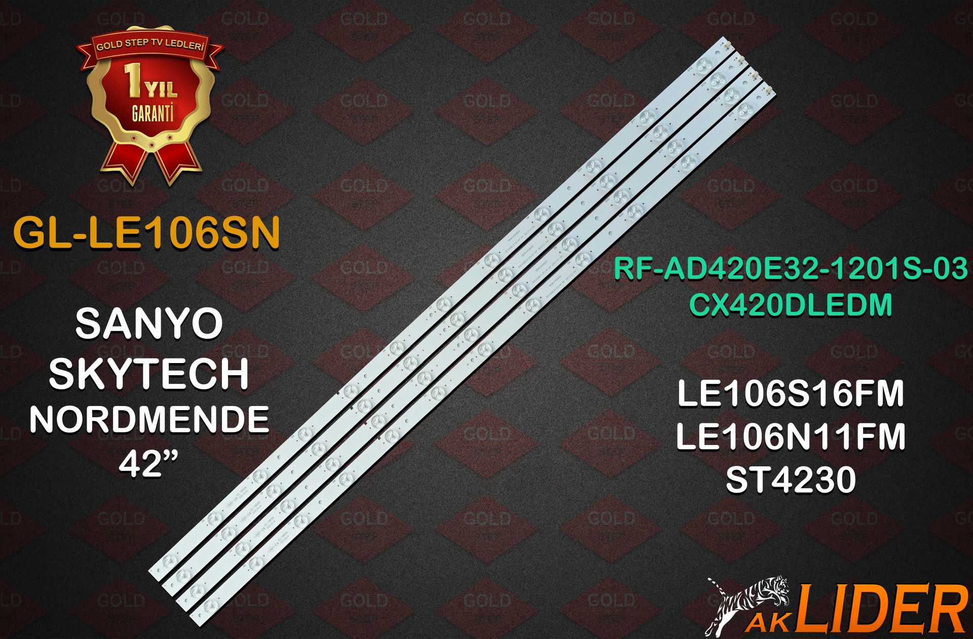 Sanyo LE106S16FM Nordmende LE106N11FM Skytech ST-4230 Uyumlu LED Bar Takımı RF-AD420E32-1201S-03