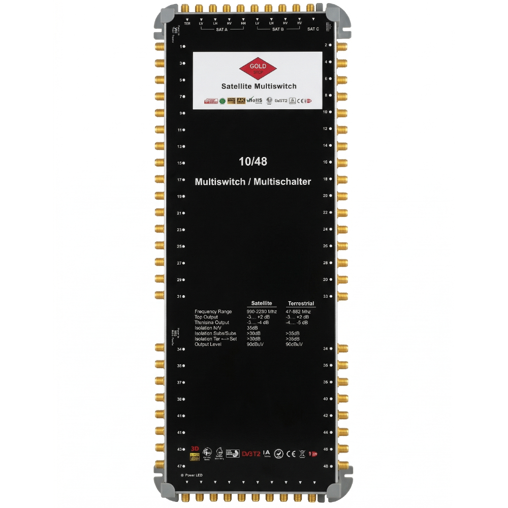 Gold Step GSM 10/48 Multiswitch - 48 Abone Merkezi Uydu Santrali