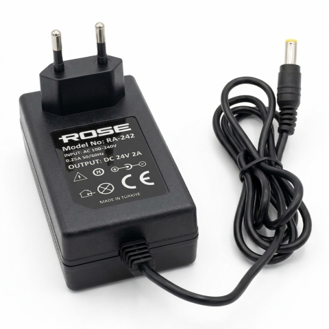 Rose 24V 2A Santral Adaptörü / 100-240V - Düz Uçlu