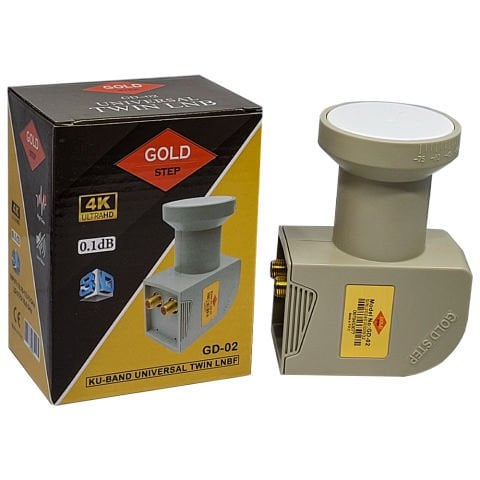 GOLD STEP 0.1 dB 4K Çift Çıkışlı (Twin) LNB Çiftli Lnb