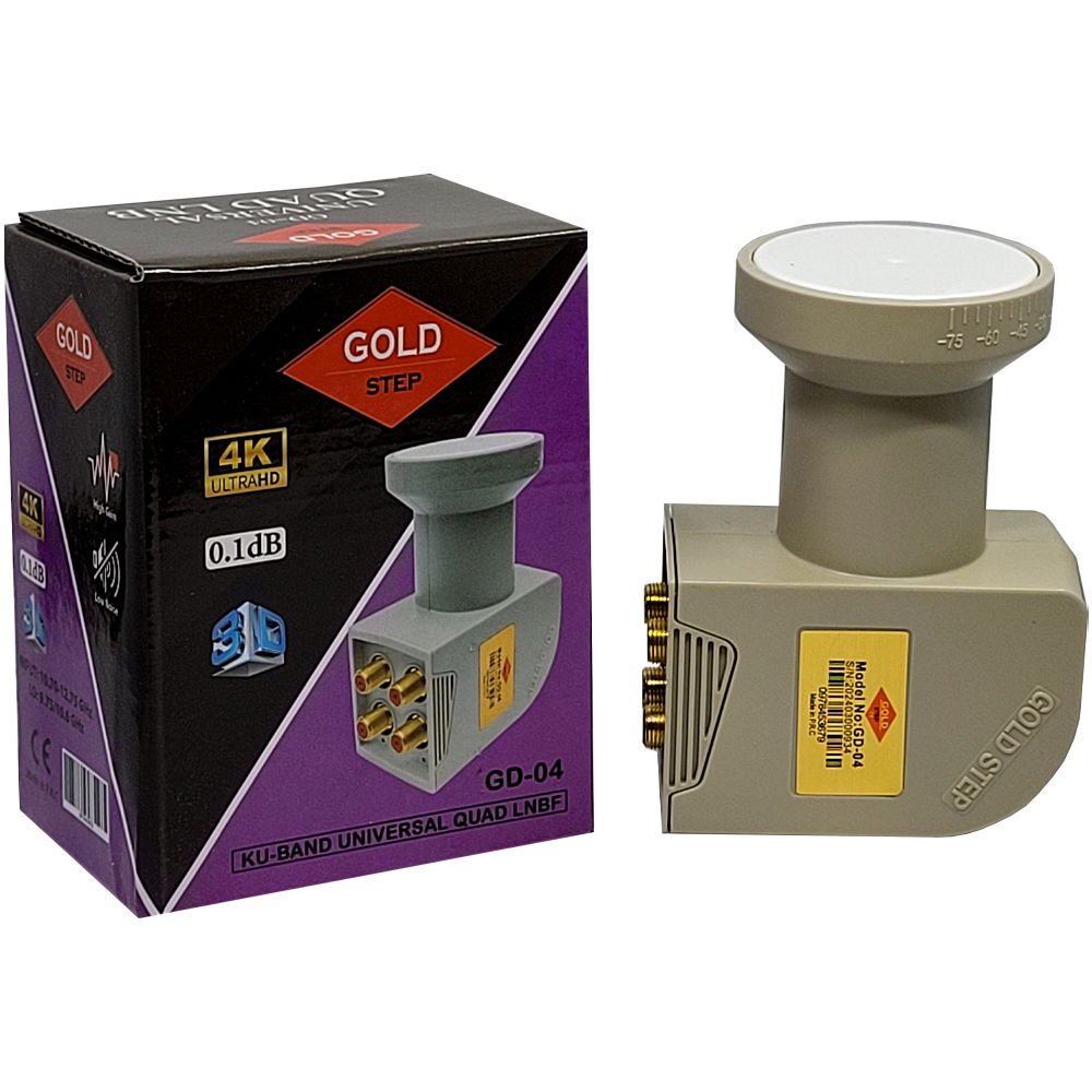 GOLD STEP 0.1 dB 4K Dört Çıkışlı (Quad) LNB Dörtlü Lnb