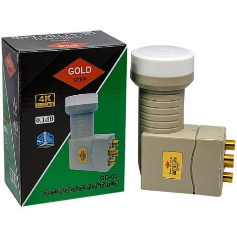 GOLD STEP 0.1 dB 4K Quattro Çıkışlı Santral LNB Quattro Lnb